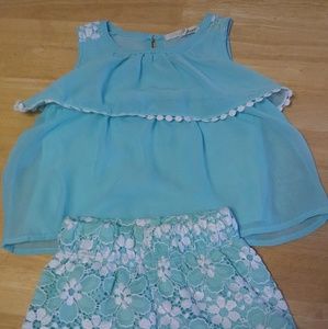 Super cute teal color girls outfit